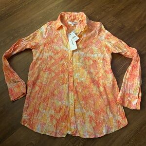 Foxcroft NYC Strawberry Tied Shirt size 4
